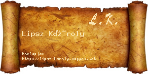 Lipsz Károly névjegykártya