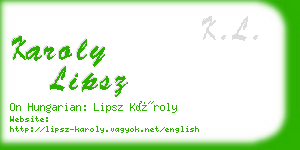 karoly lipsz business card